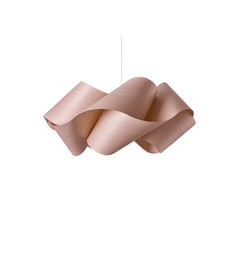 SWIRL - Handmade wood veneer pendant lamp.