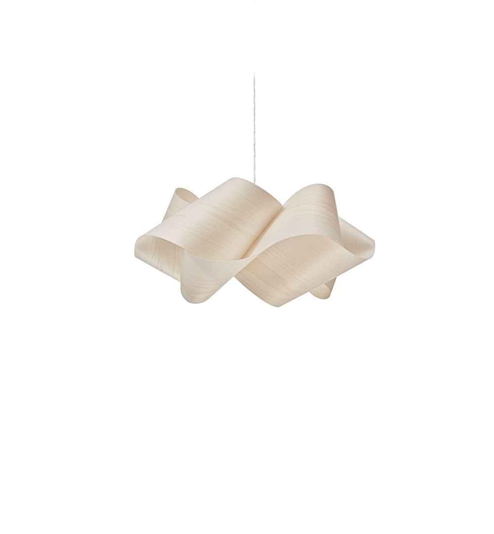 SWIRL - Handmade wood veneer pendant lamp.