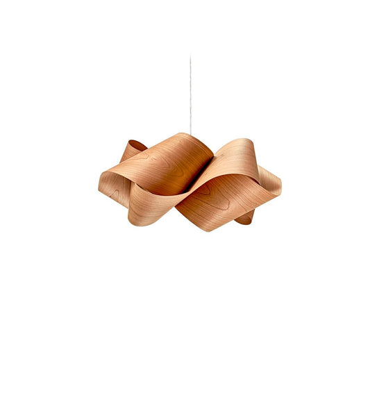 SWIRL - Handmade wood veneer pendant lamp.