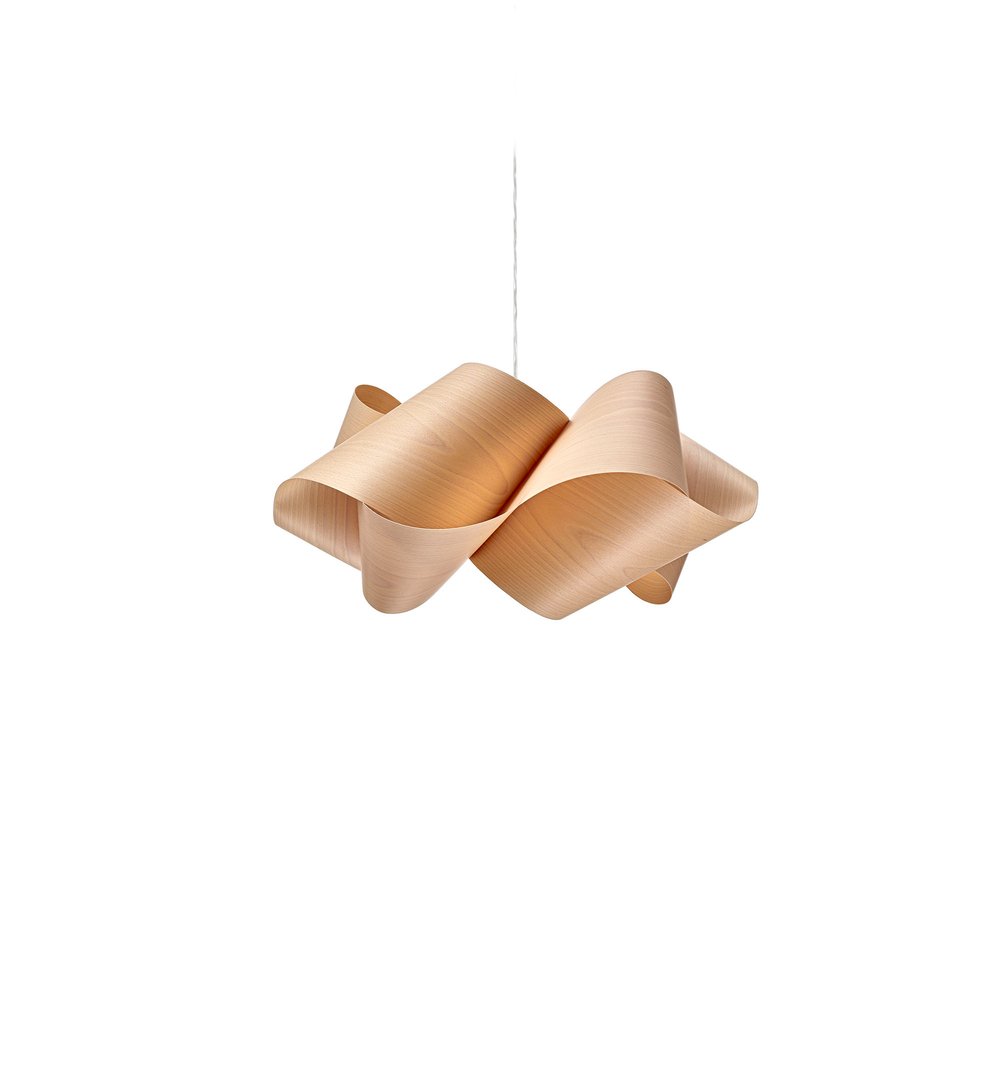 SWIRL - Handmade wood veneer pendant lamp.
