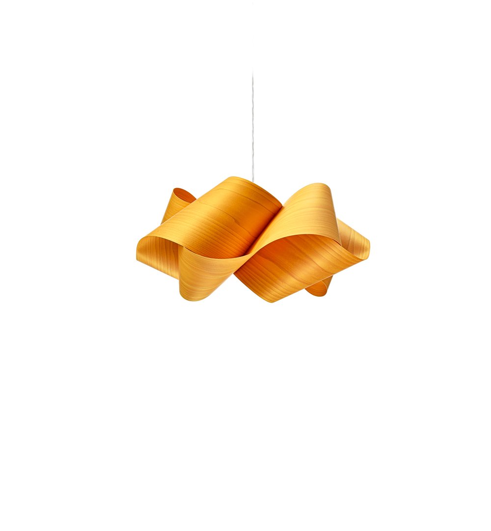 SWIRL - Handmade wood veneer pendant lamp.