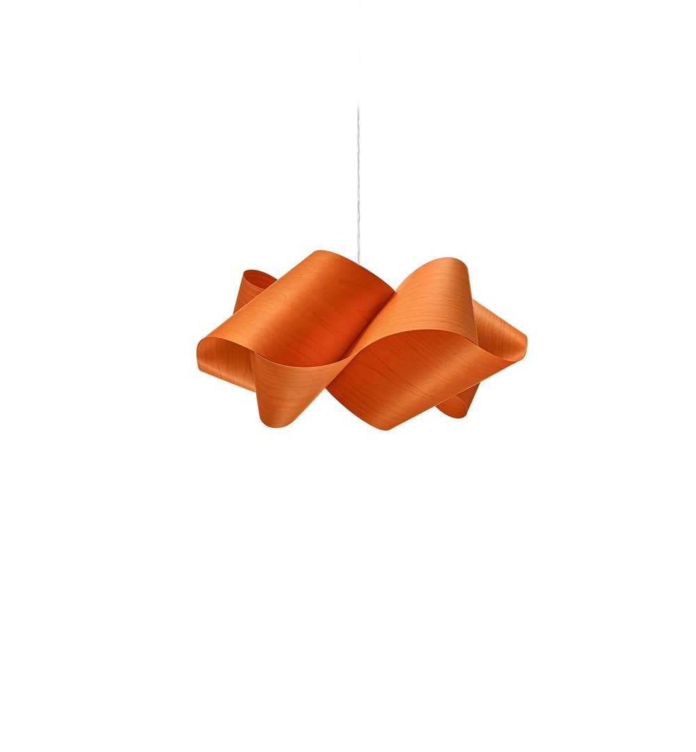 SWIRL - Handmade wood veneer pendant lamp.