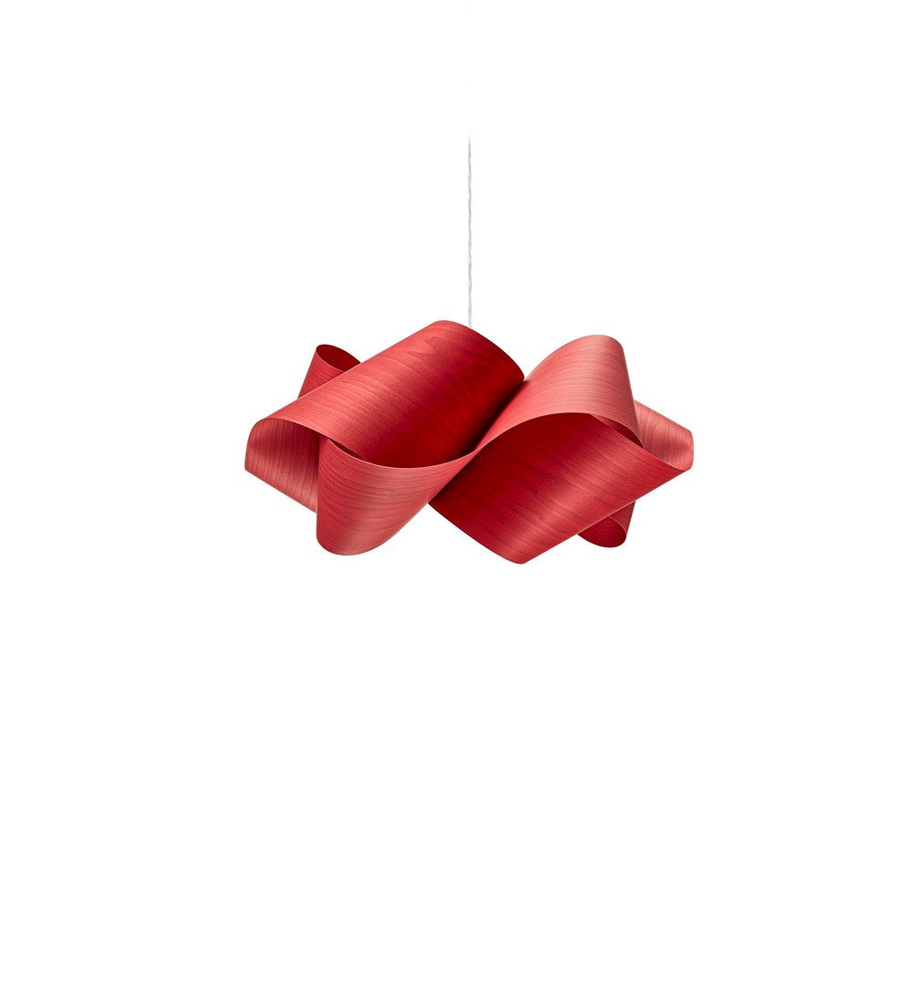 SWIRL - Handmade wood veneer pendant lamp.