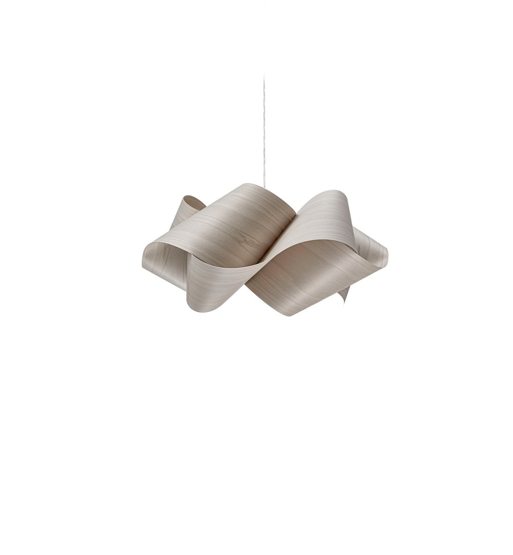 SWIRL - Handmade wood veneer pendant lamp.