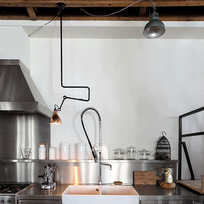 Lampe Gras N312 Ceiling Light Matt Black/ Raw Copper
