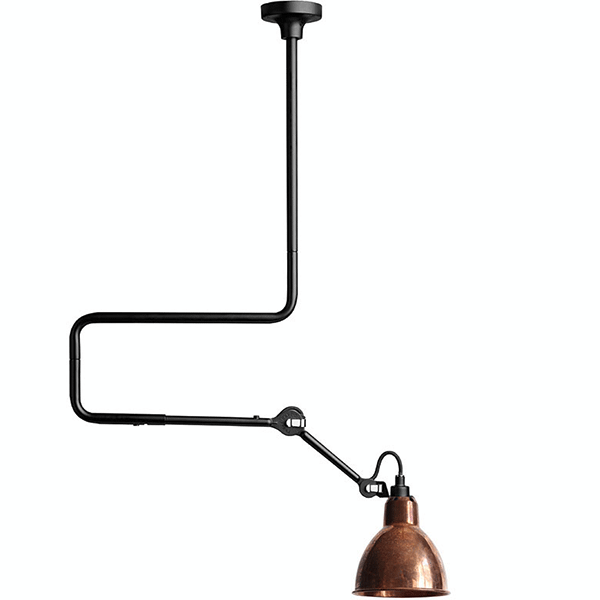 Lampe Gras N312 Ceiling Light Matt Black/ Raw Copper