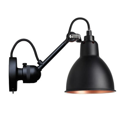 Lampe Gras N304 Wall Lamp Matt Black & Matt Black & Copper With On/Off