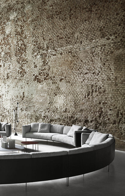 ROD BEAN - Curved fabric sofa with removable cover