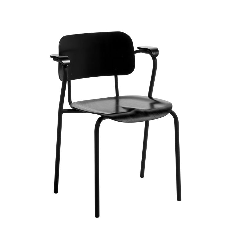 LUKKI - Stackable chair with armrests.