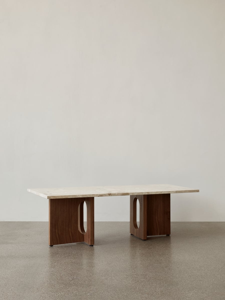 Androgyne lounge table, walnut - Kunis Breccia stone