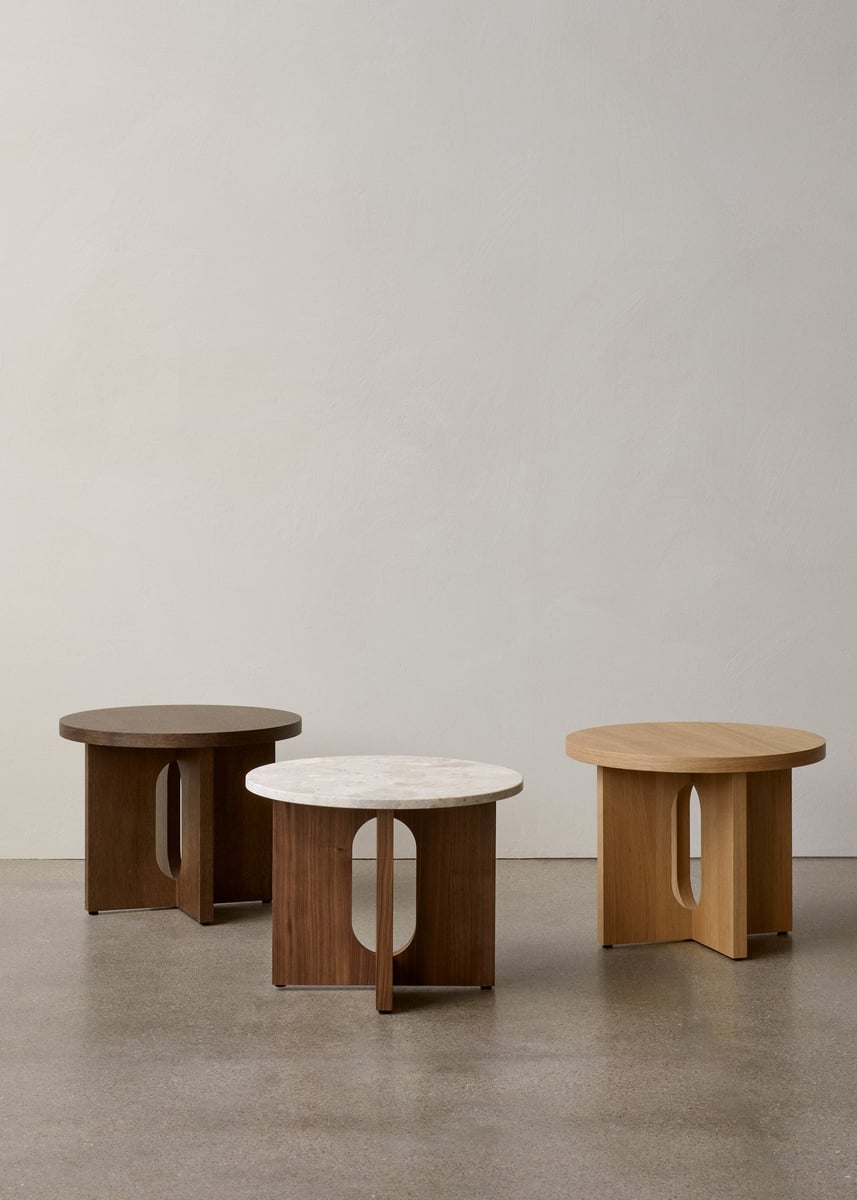 Androgyne side table, 50 cm, dark stained oak - Kunis Breccia