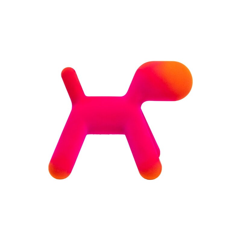 Puppy by Magis #S, fuchsia - orange velvet #