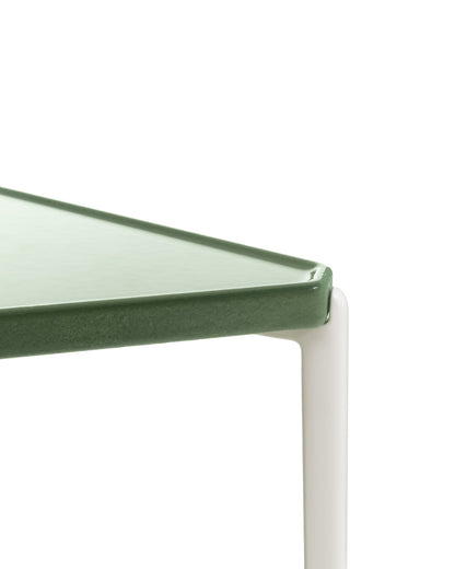 Tambour low table, 44 cm, white - green
