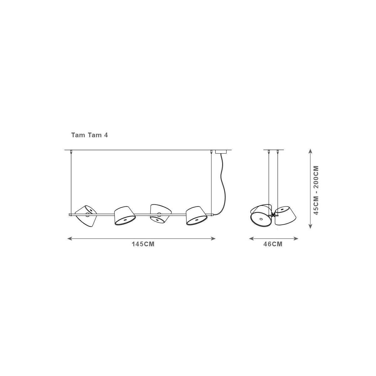 Tam Tam 4 Linear Suspension (*Shades are not included).