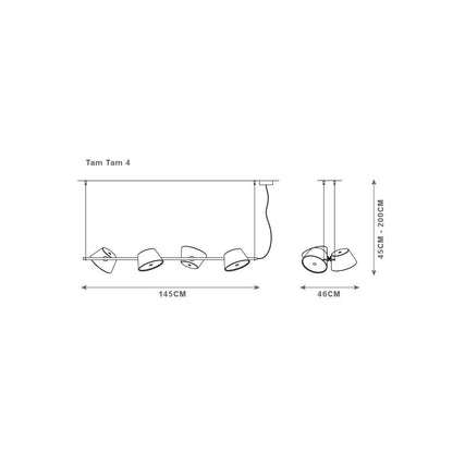 Tam Tam 4 Linear Suspension (*Shades are not included).
