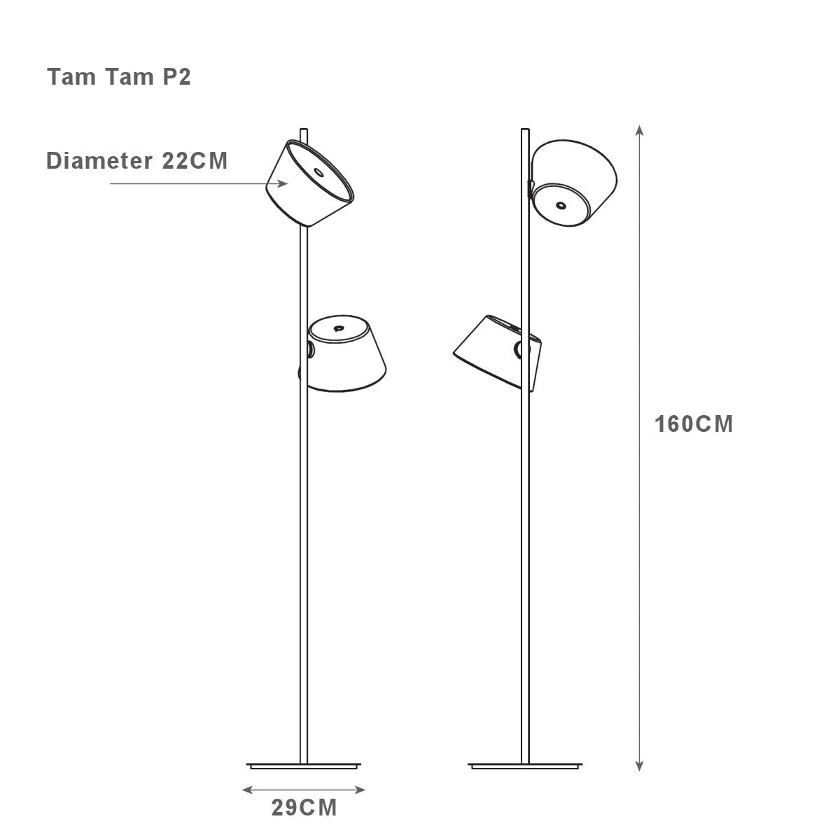 TAM TAM P2 - Adjustable aluminium floor lamp (Request Info).