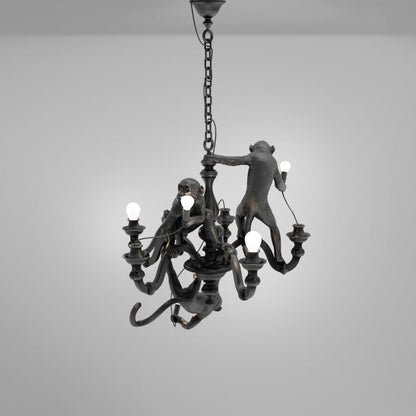 LED resin chandelier MONKEY CHANDELIER by Seletti #Black