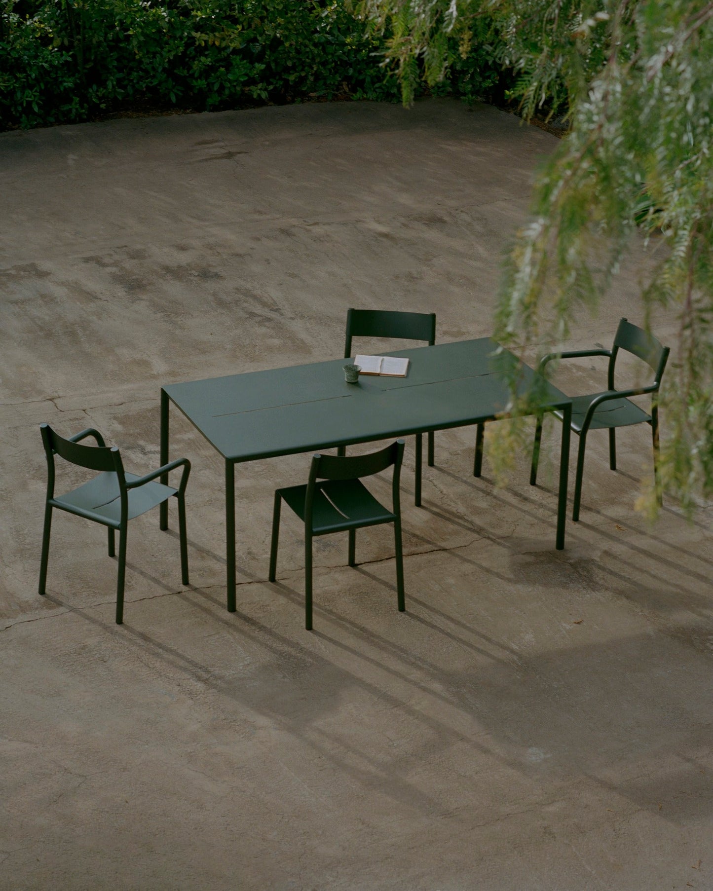 May table, 170 x 85 cm, dark green