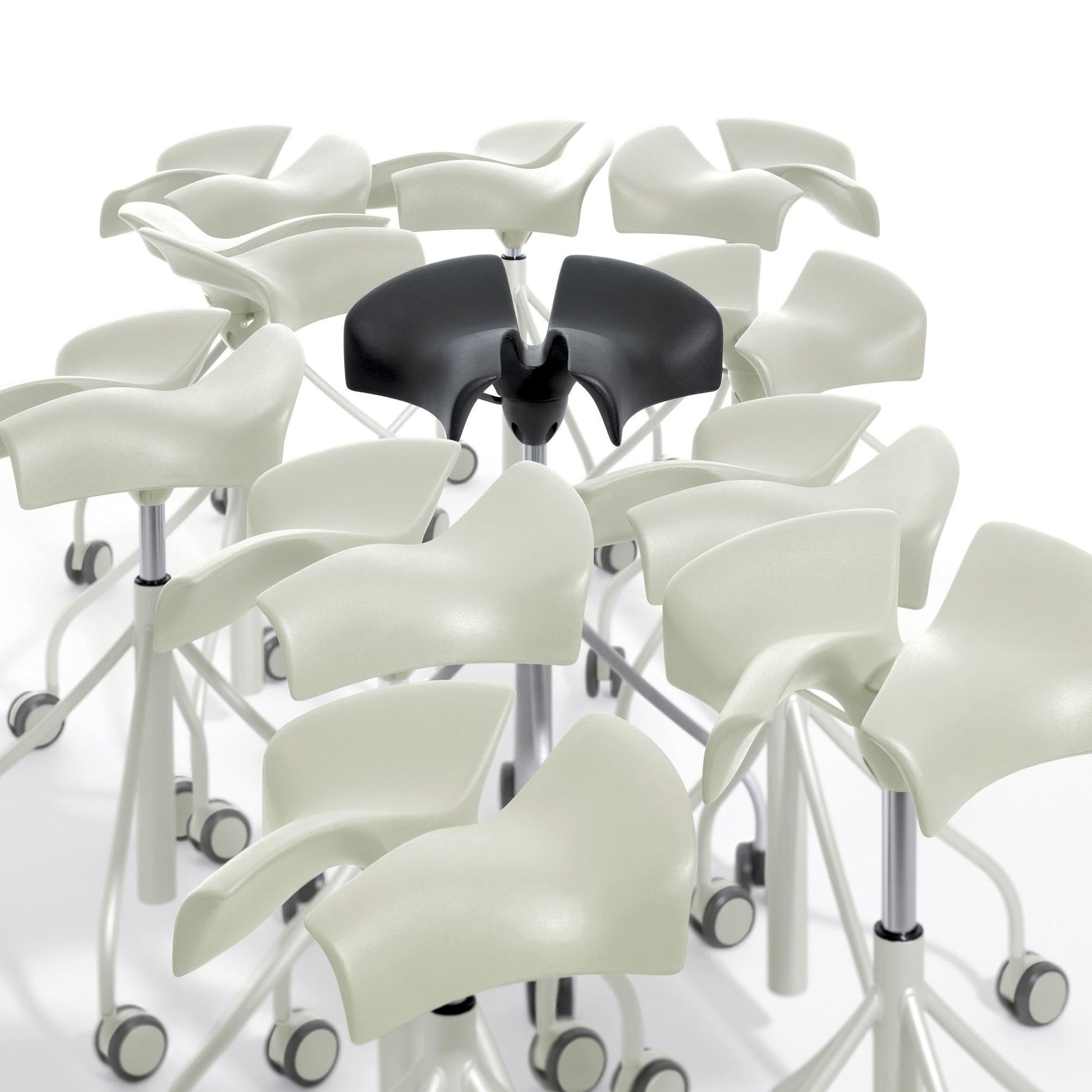 Trestle-Based Office Stool With Castors Binaria by Bd Barcelona Design #Black