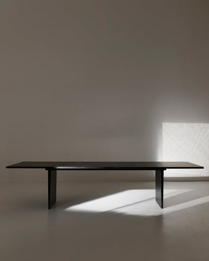Private dining table, 260 x 100 cm, black / brown stained ash