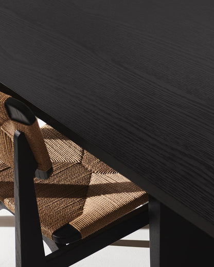 Private dining table, 260 x 100 cm, black / brown stained ash
