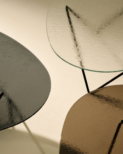 Pedrera coffee table, black - transparent structured glass