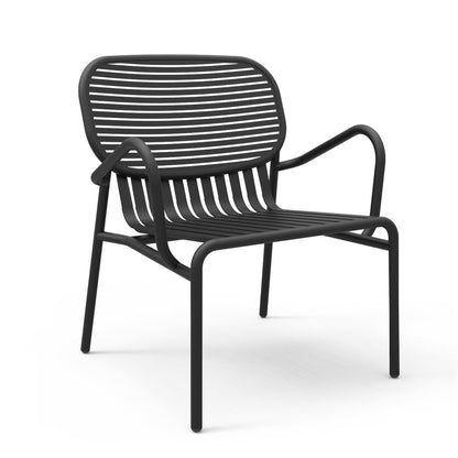 WEEK-END - Garden powder coated aluminium easy chair with armrests.