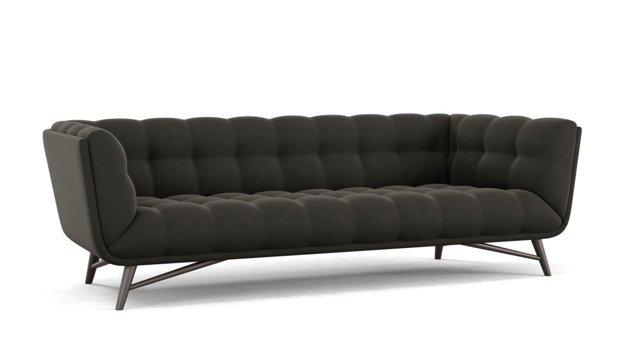 Profile Large 3-Seat Sofa by Roche Bobois #Cabaret fabric/Cendre
