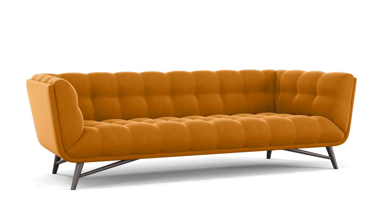 Profile Large 3-Seat Sofa by Roche Bobois #Cabaret fabric/Orange