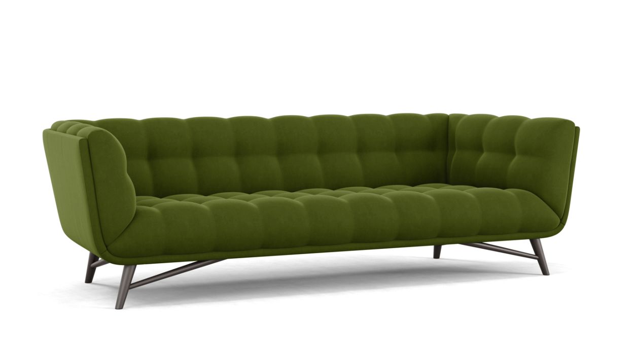 Profile Large 3-Seat Sofa by Roche Bobois #Cabaret fabric/Green