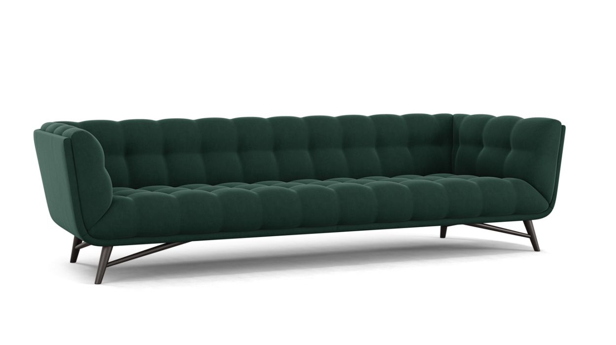 PROFILE LARGE 4-SEAT SOFA by Roche Bobois #Cabaret fabric/Sapin
