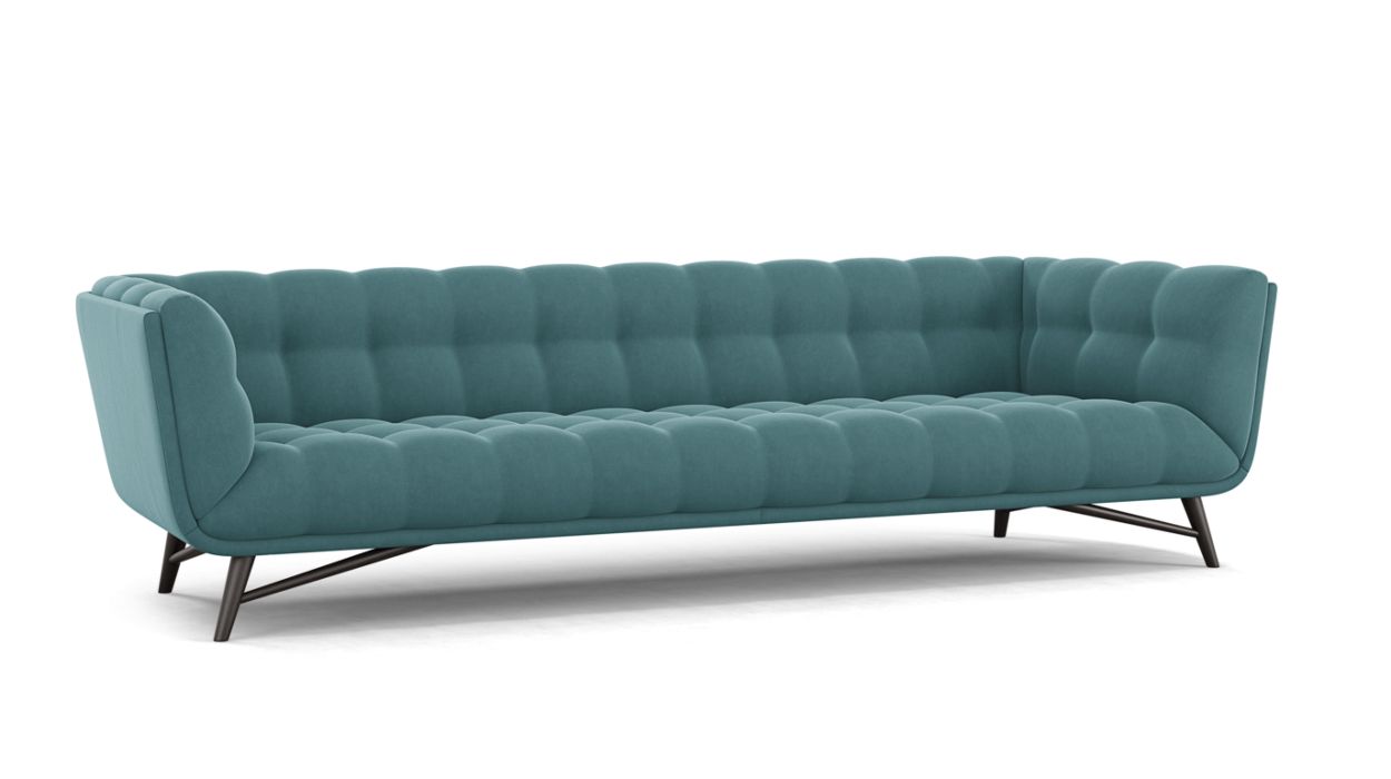PROFILE LARGE 4-SEAT SOFA by Roche Bobois #Cabaret fabric/Lagon