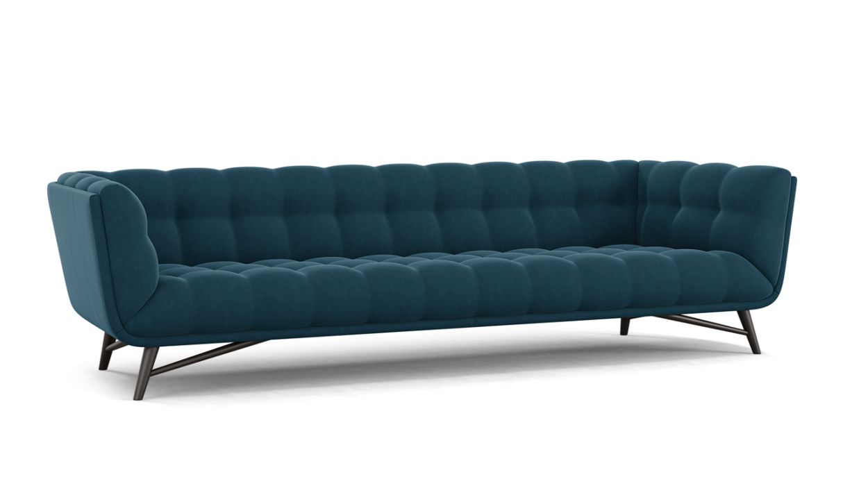PROFILE LARGE 4-SEAT SOFA by Roche Bobois #Cabaret fabric/Petrole