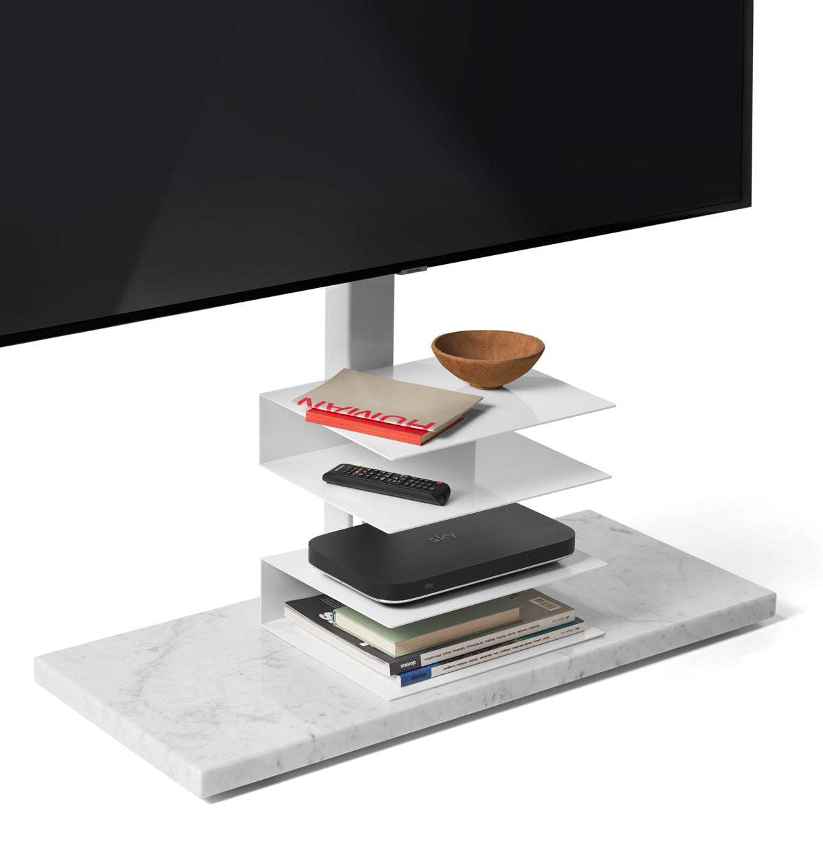 PTOLOMEO TV SMART - Floor mounted steel stand.