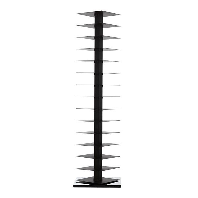 Ptolomeo x4 - Open swivel stainless steel bookcase