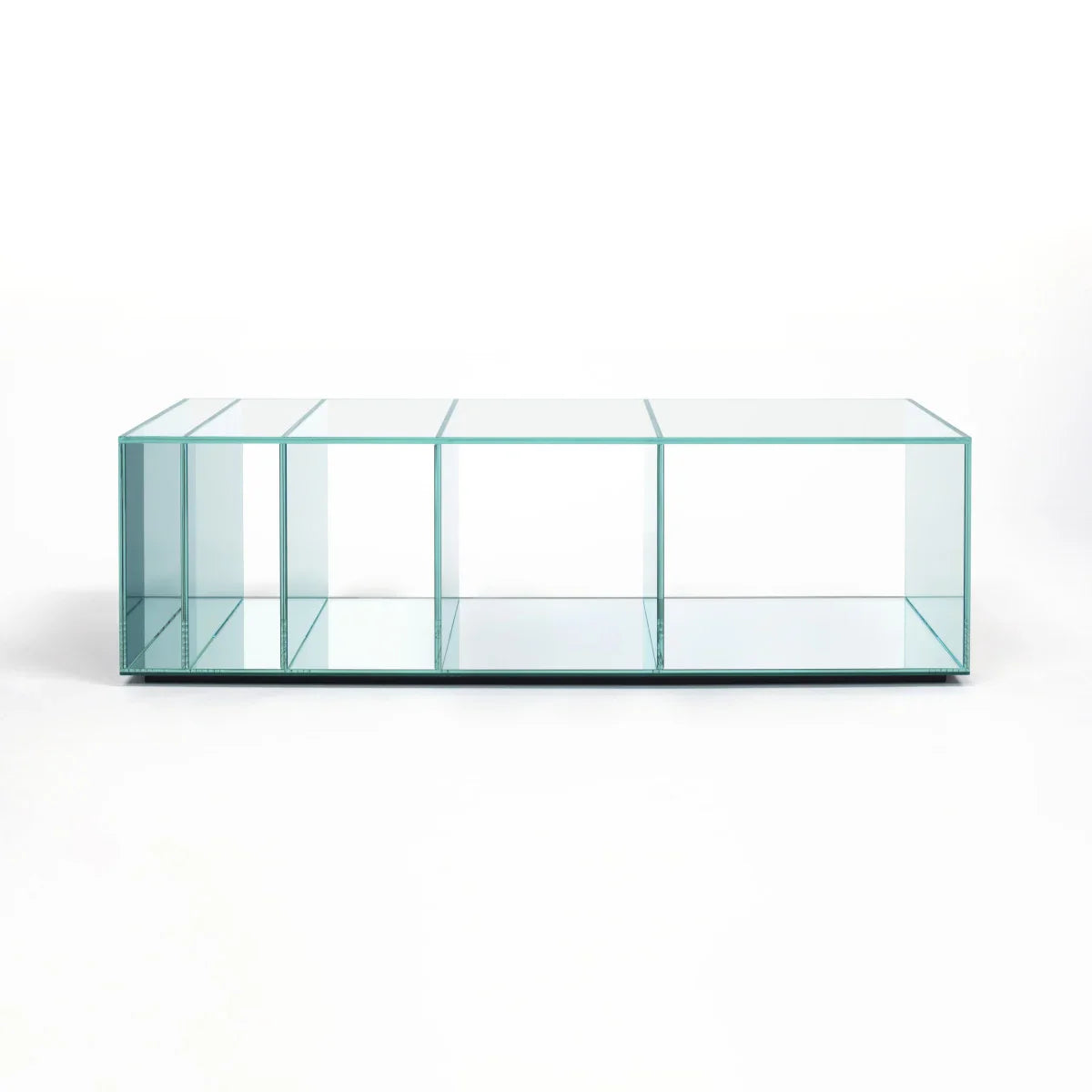 DEEP SEA - Rectangular crystal coffee table with storage space.