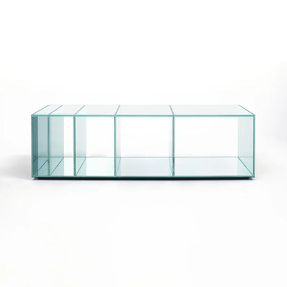 DEEP SEA - Rectangular crystal coffee table with storage space.