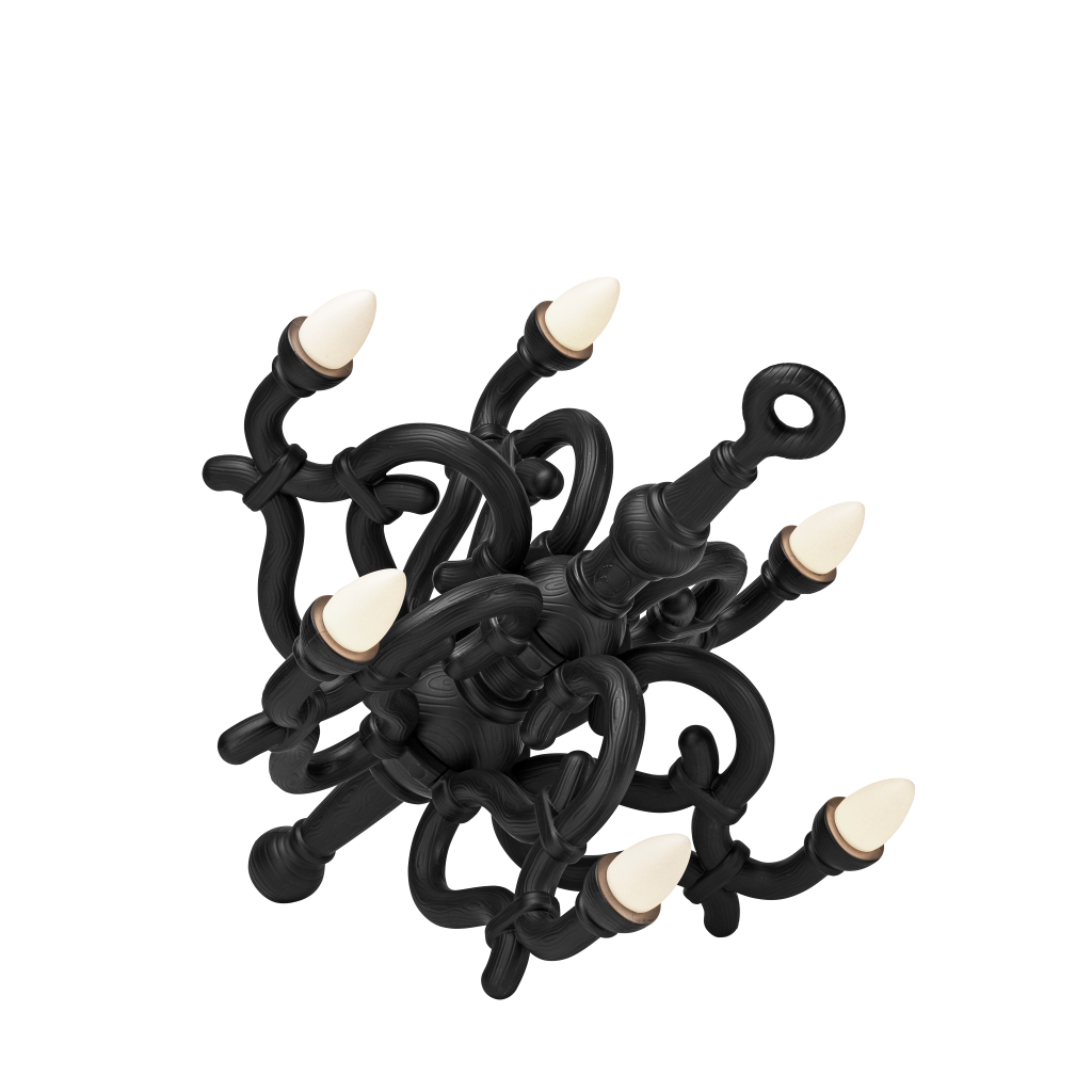 Fallen Chandelier M wireless rechargeable lamp by Qeeboo #Black