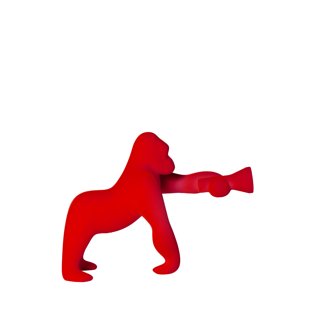 Kong XS Velvet Finish table and a floor lamp