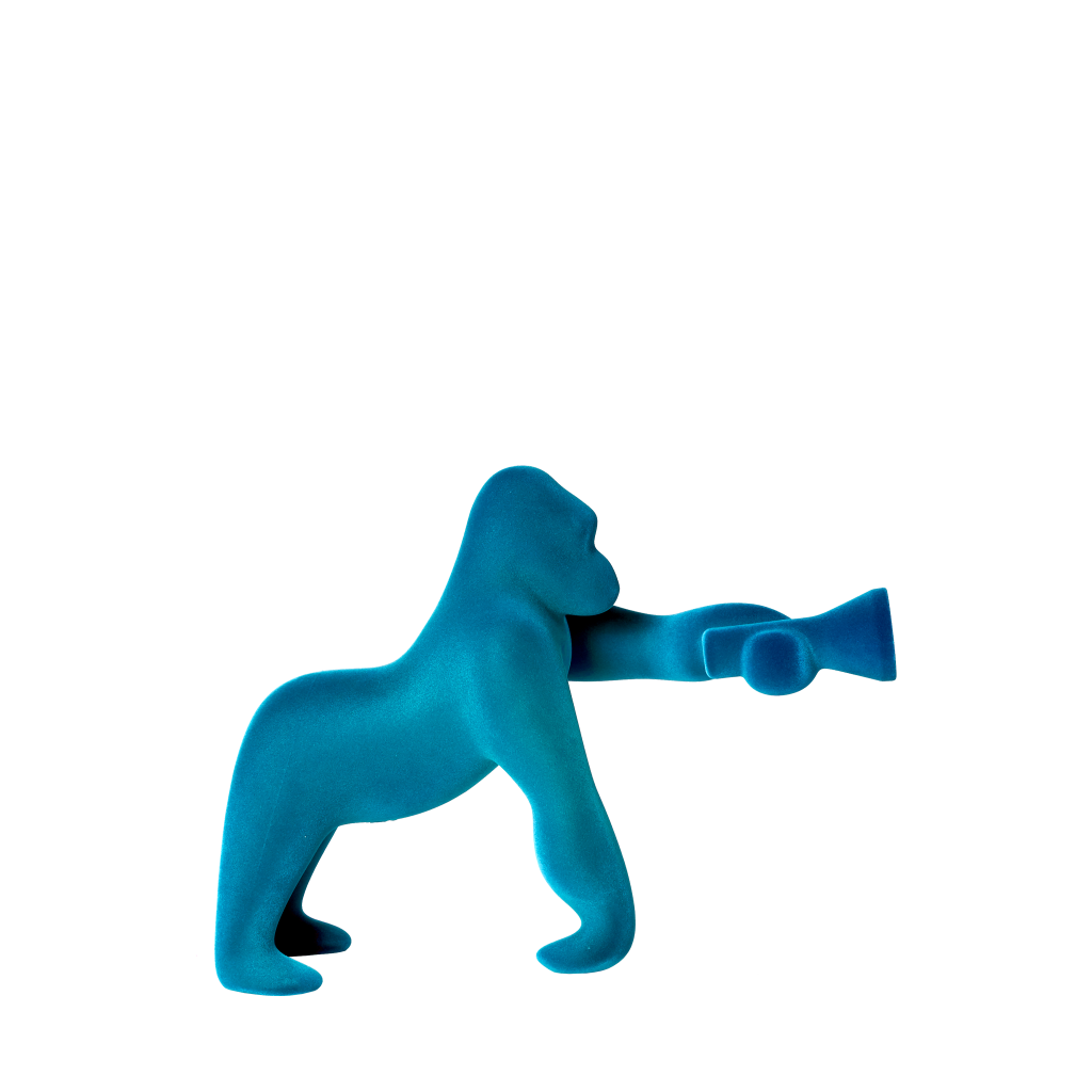 Kong XS Velvet Finish table and a floor lamp