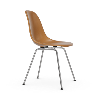 Eames Fiberglass Side Chair Dsx (Without Upholstery) by Vitra #chromed / Eames dark ochre