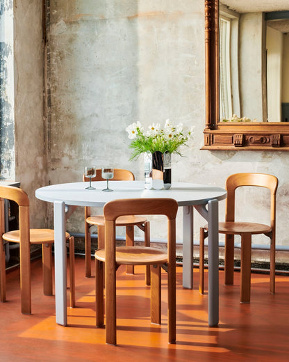 Rey table, 128 cm, slate blue - gull