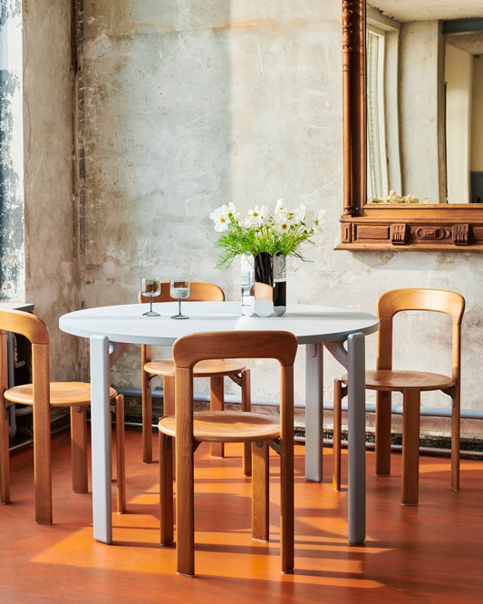 Rey table, 128 cm, slate blue - gull