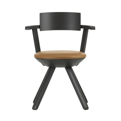 Artek Rival Chair — asphalt lacquered/caramel colored leather