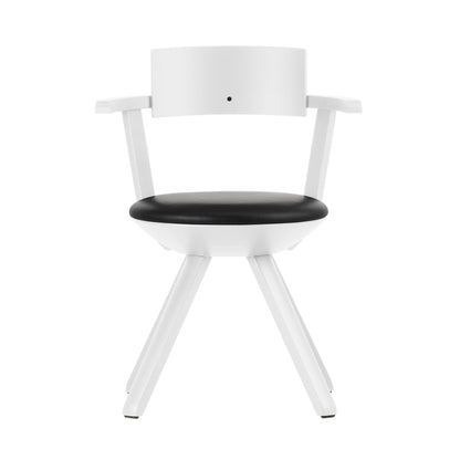 Artek Rival Chair — white lacquered/black premium leather