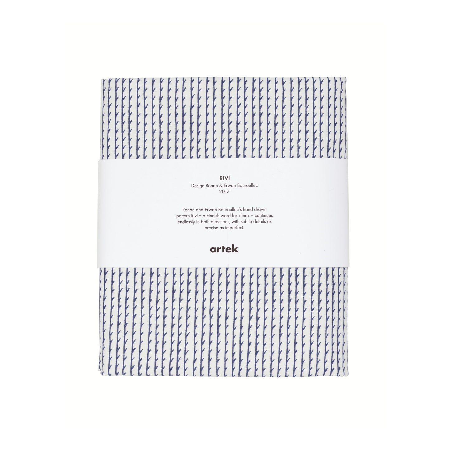 Artek Rivi Fabric, acrylic coated cotton — white/blue