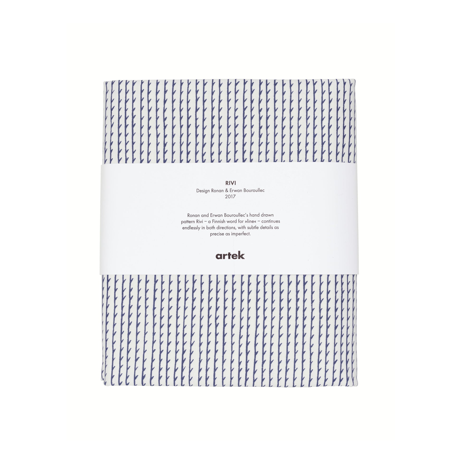 Artek Rivi Fabric, canvas cotton — white/blue