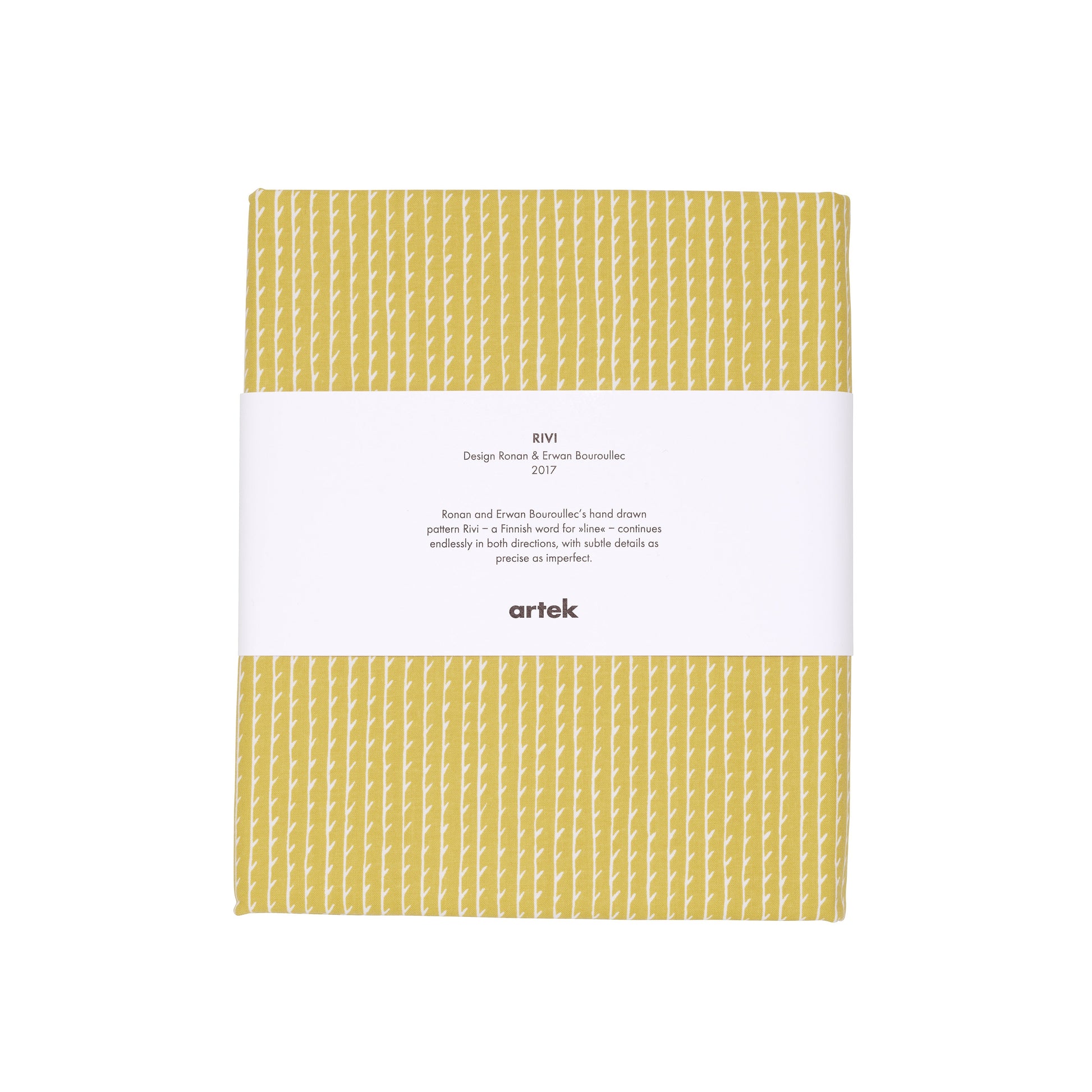Artek Rivi Fabric, acrylic coated cotton — mustard/white