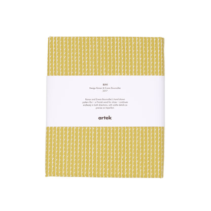 Artek Rivi Fabric, acrylic coated cotton — mustard/white