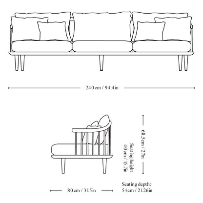 FLY SC12 - 3 seater fabric sofa (Request Info).